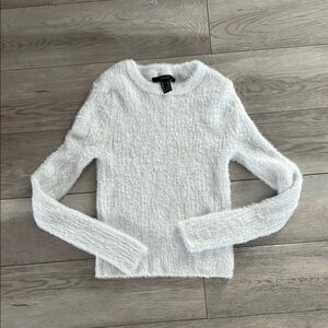 Forever 21 Fuzzy White Sweater Top